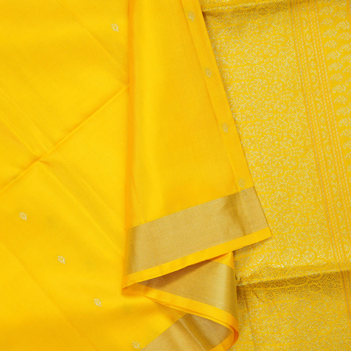 Hayagrivas Yellow Handloom Soft Silk Saree KBE234D1-11