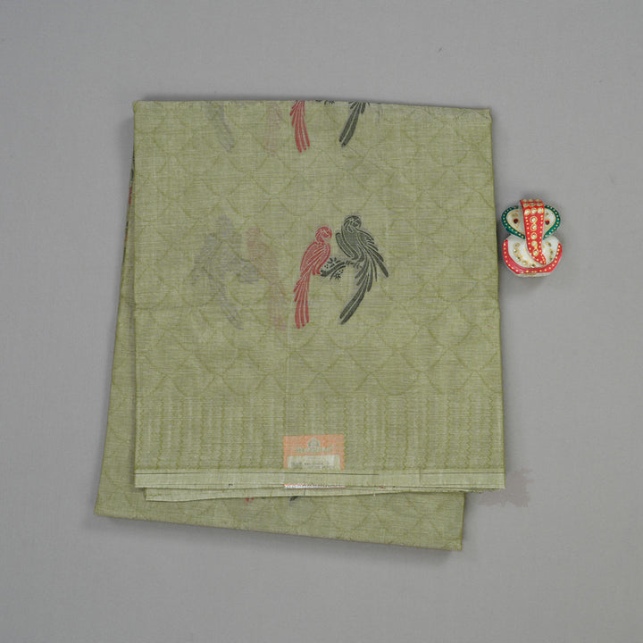 Hayagrivas Handloom Pure Cotton Saree in Luxurious Elaichi Green KBE234D4-3