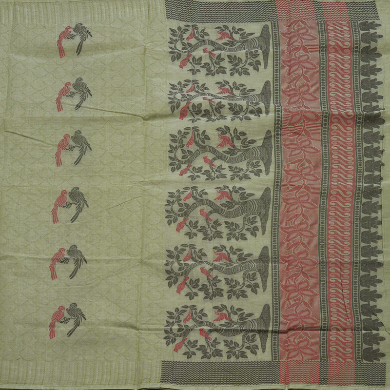 Hayagrivas Handloom Pure Cotton Saree in Luxurious Elaichi Green KBE234D4-3