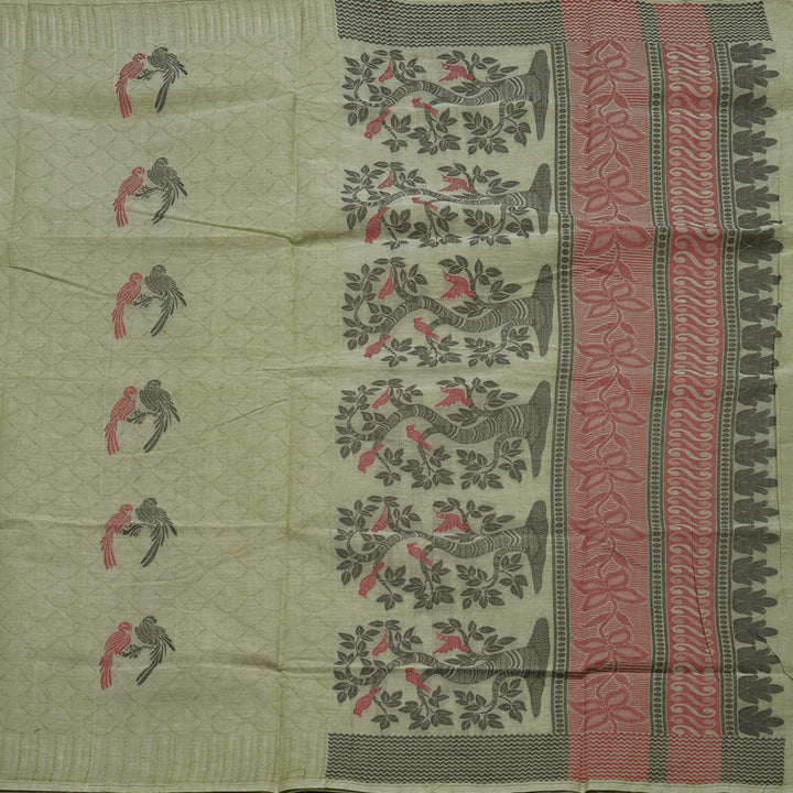 Hayagrivas Handloom Pure Cotton Saree in Luxurious Elaichi Green KBE234D4-3