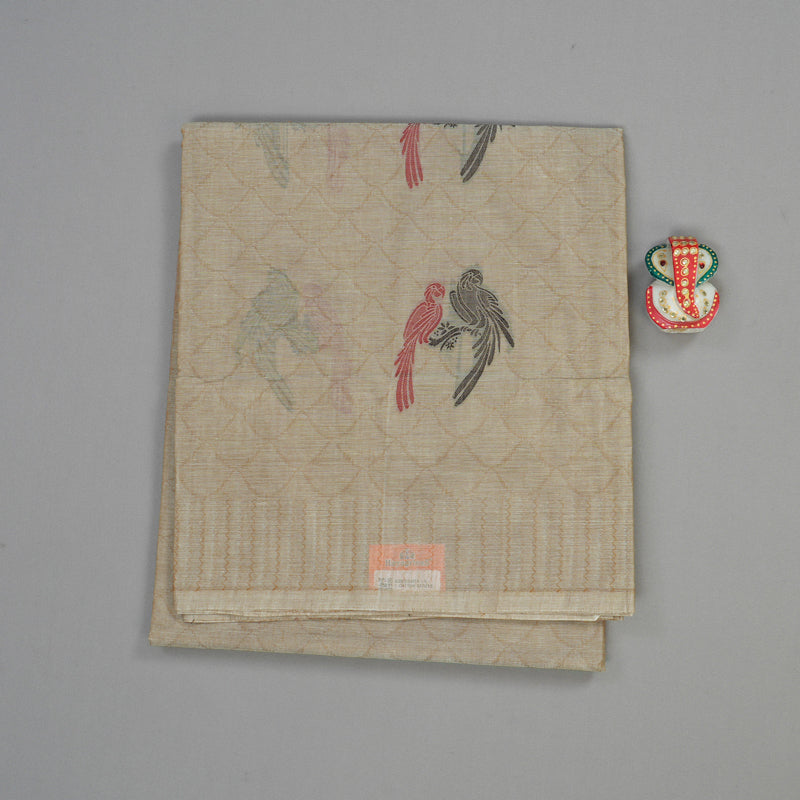 Hayagrivas Handloom Pure Cotton Saree in Classic Sandal KBE234D4-4