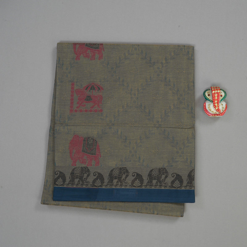 Hayagrivas Handloom Pure Cotton Saree in Subtle Beige KBE234D6-4