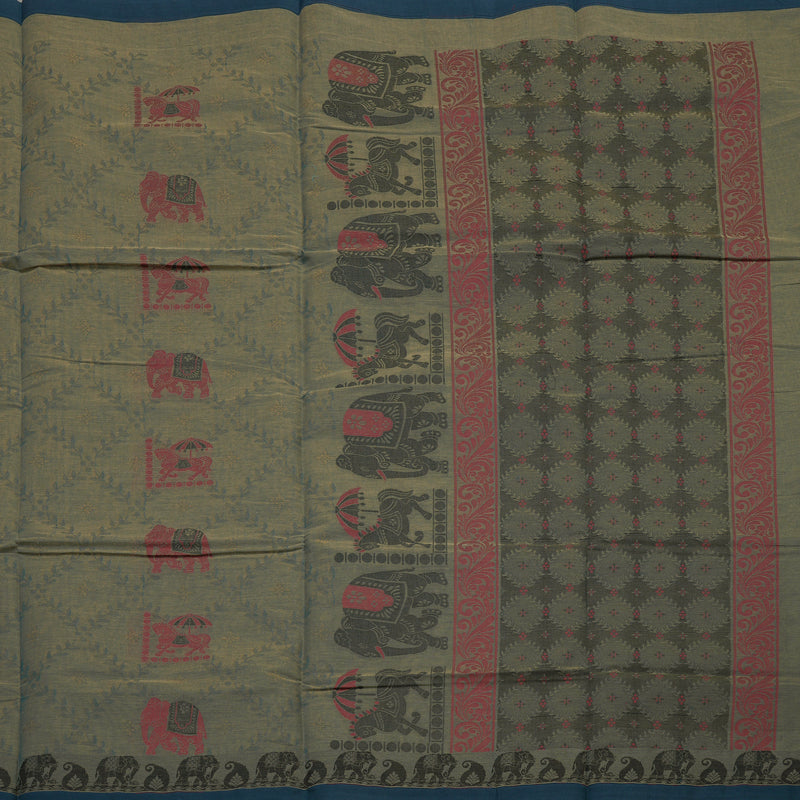 Hayagrivas Handloom Pure Cotton Saree in Subtle Beige KBE234D6-4