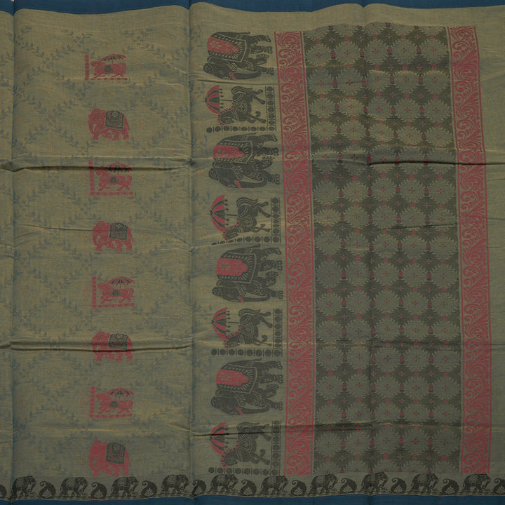 Hayagrivas Handloom Pure Cotton Saree in Subtle Beige KBE234D6-4