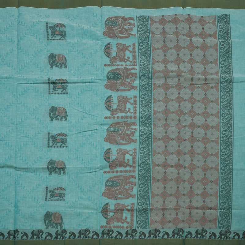 Hayagrivas Handloom Pure Cotton Saree in Attractive Sky Blue KBE234D6-5