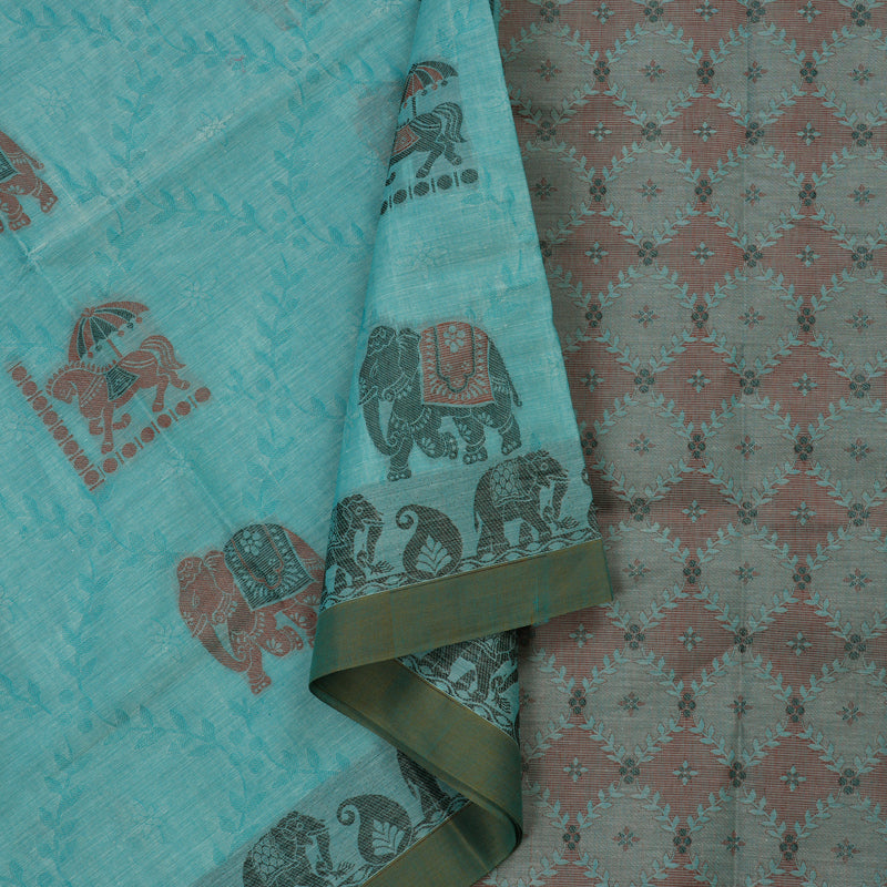 Hayagrivas Handloom Pure Cotton Saree in Attractive Sky Blue KBE234D6-5