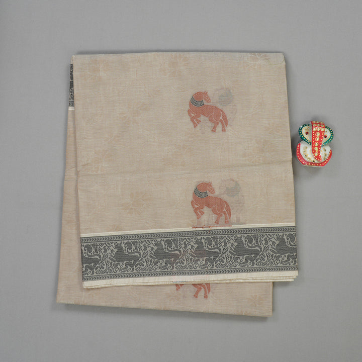 Hayagrivas Handloom Pure Cotton Saree in Beige KBE234D6-6