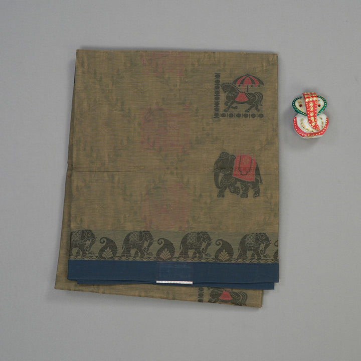 Hayagrivas Handloom Pure Cotton Saree in Serene Beige KBE234D6-7