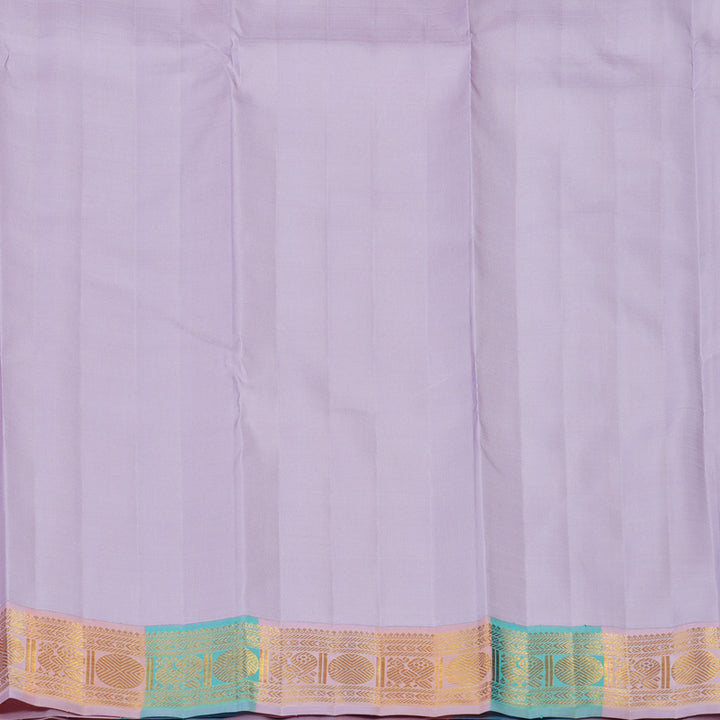 Hayagrivas Handloom Peach Orange Kanjivaram Silk Saree with Multicolour Border KBE2356B4-1