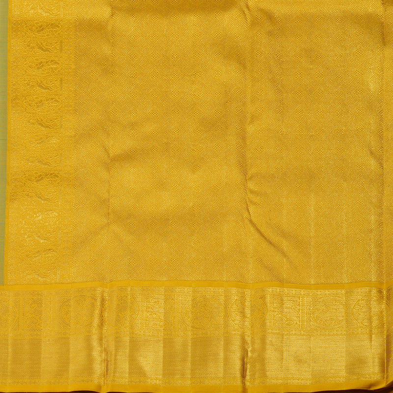 Hayagrivas Handloom Sky Blue Kanjivaram Silk Saree with Yellow Border KBE2356B7-1