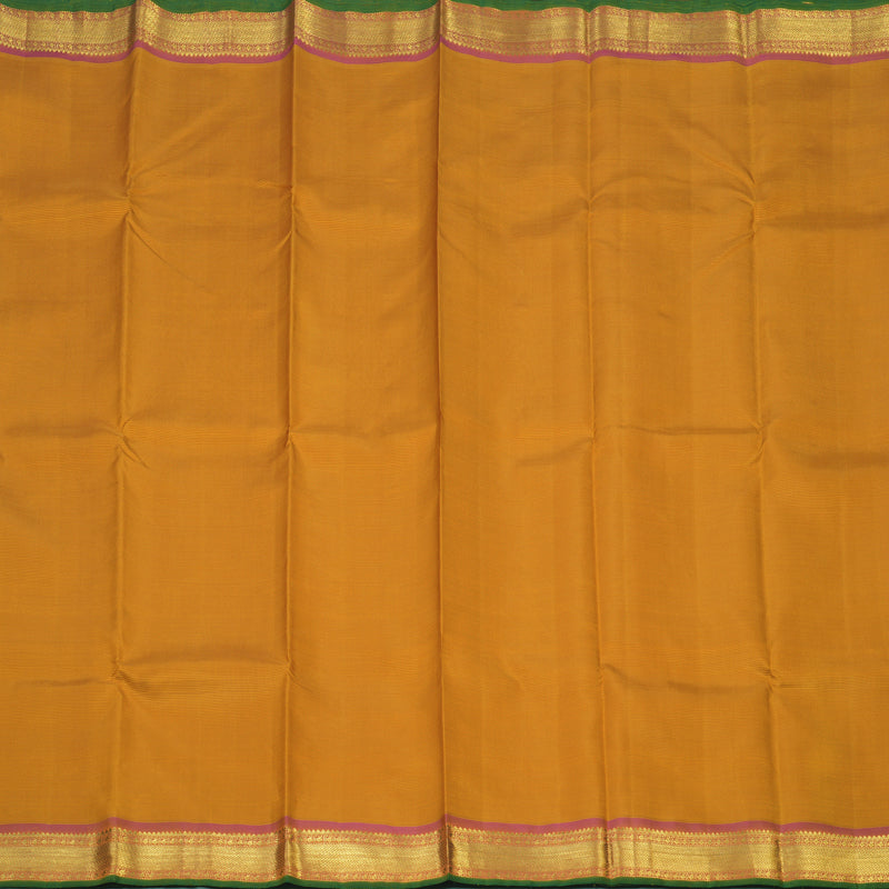 Hayagrivas Handloom Turmeric Yellow (Stripes) Kanjivaram Silk Saree KBE2357B1-1