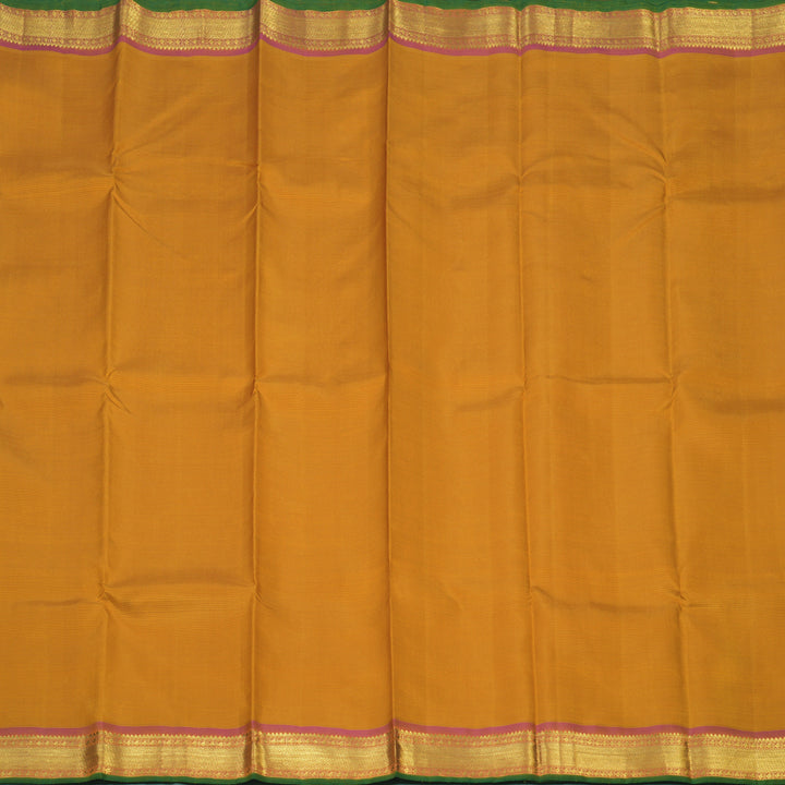 Hayagrivas Handloom Turmeric Yellow (Stripes) Kanjivaram Silk Saree KBE2357B1-1