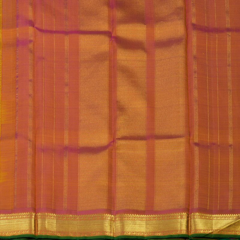 Hayagrivas Handloom Turmeric Yellow (Stripes) Kanjivaram Silk Saree KBE2357B1-1