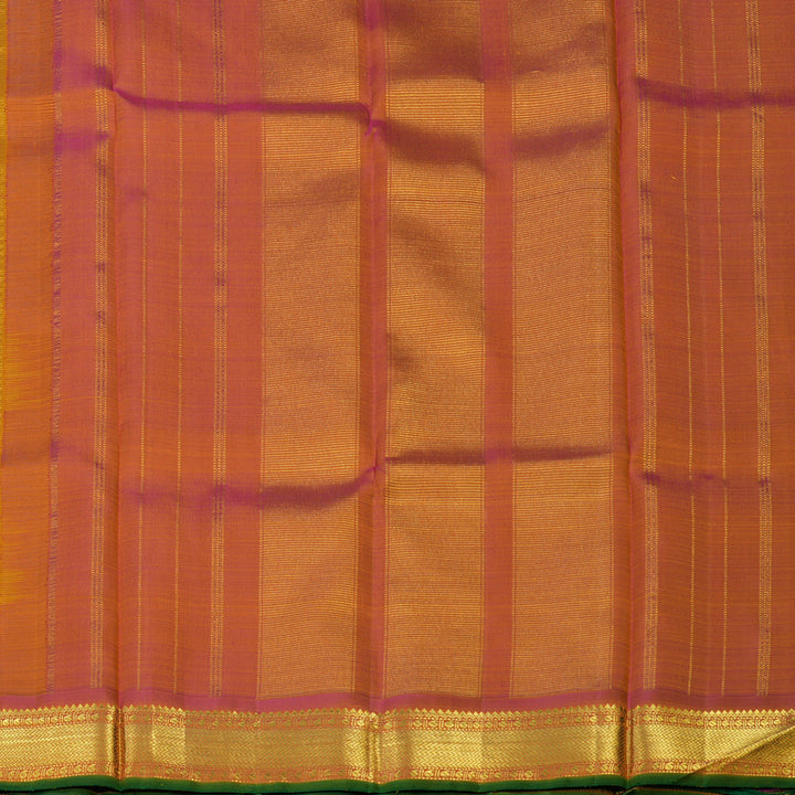 Hayagrivas Handloom Turmeric Yellow (Stripes) Kanjivaram Silk Saree KBE2357B1-1