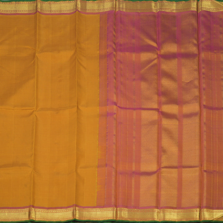 Hayagrivas Handloom Turmeric Yellow (Stripes) Kanjivaram Silk Saree KBE2357B1-1