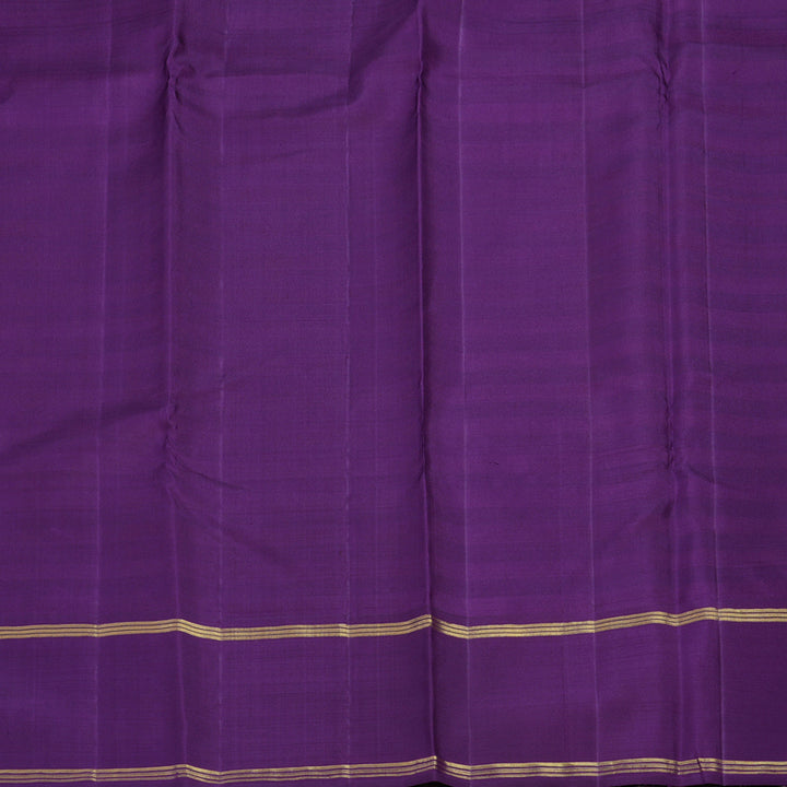 Hayagrivas Handloom Pink & Yellow Checks Kanjivaram Silk Saree with Purple Border KBE2357B2-1