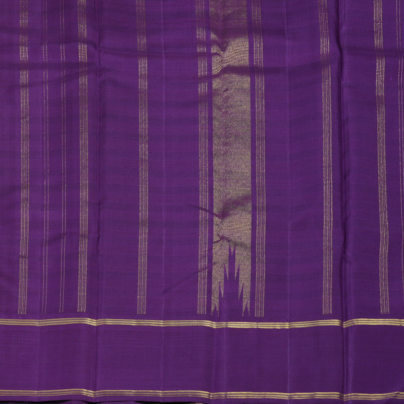 Hayagrivas Handloom Pink & Yellow Checks Kanjivaram Silk Saree with Purple Border KBE2357B2-1
