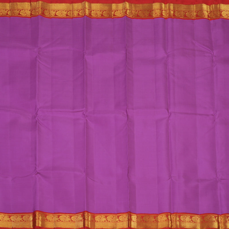 Hayagrivas Handloom Purple Kanjivaram Silk Saree with Red Border KBE2357B6-1
