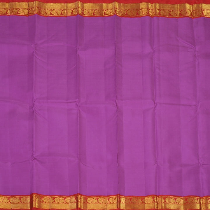 Hayagrivas Handloom Purple Kanjivaram Silk Saree with Red Border KBE2357B6-1
