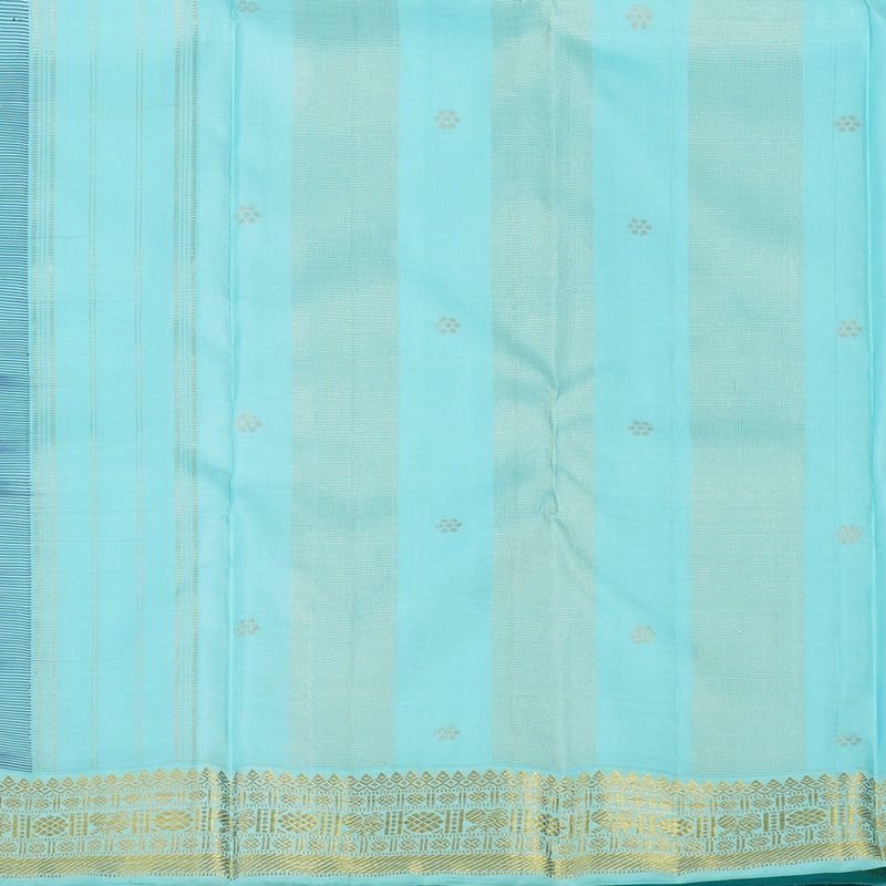 Hayagrivas Handloom Purplish-Blue Kanjivaram Silk Saree with Powder Blue Border KBE2358B6-1