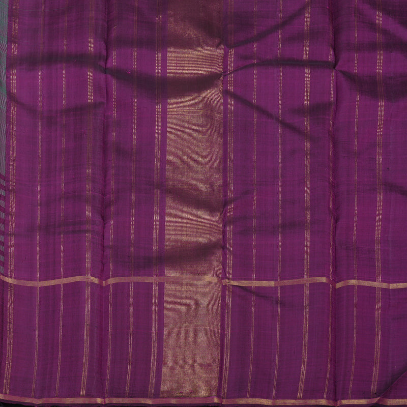 Hayagrivas Handloom Fluorescent Green Kanjivaram Silk Saree with Purple Border KBE2358B7-1