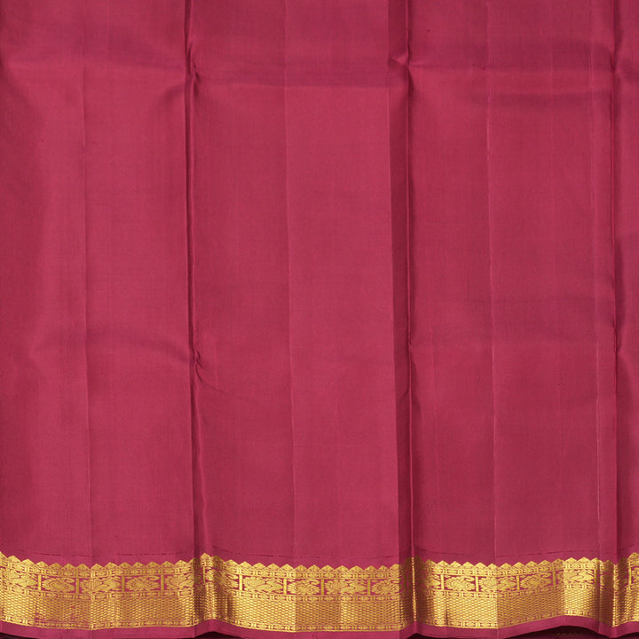 Hayagrivas Handloom Greige Kanjivaram Silk Saree with Maroon Border KBE2360B5-2