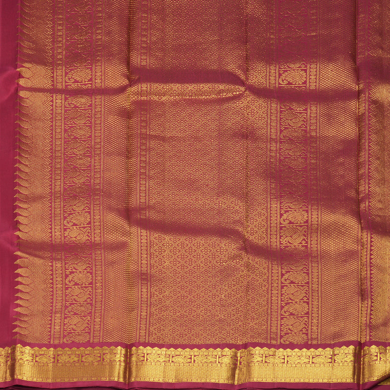 Hayagrivas Handloom Greige Kanjivaram Silk Saree with Maroon Border KBE2360B5-2