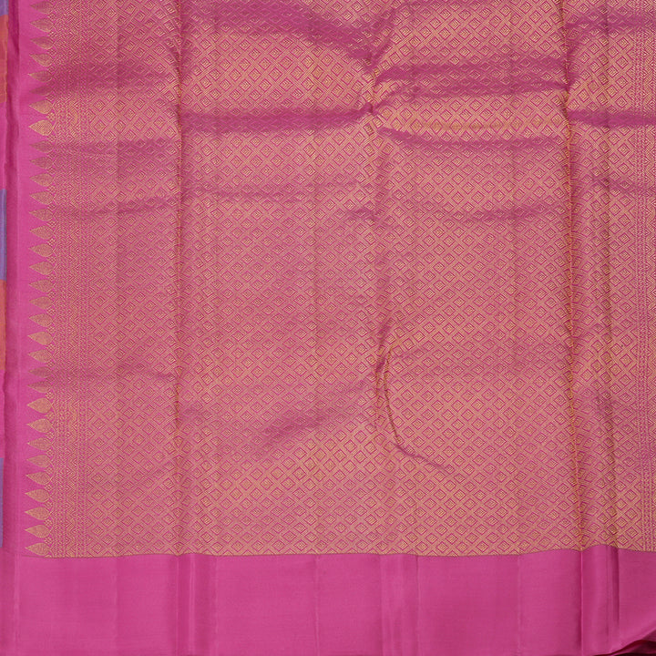 Hayagrivas Handloom Multicolour Checks Kanjivaram Silk Saree with Multicolour Border KBE2361B11-1