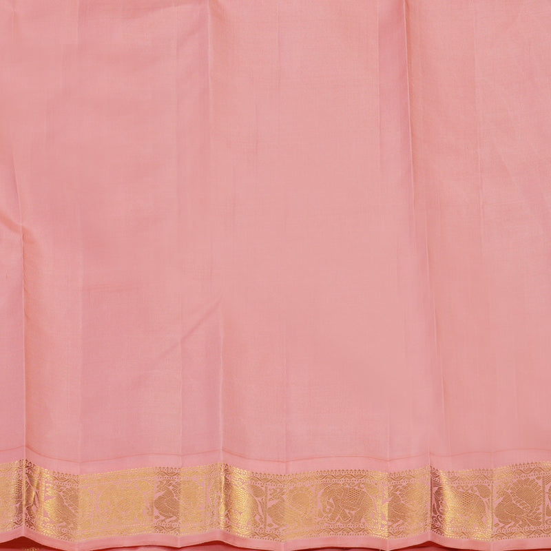 Hayagrivas Handloom Pink Kanjivaram Silk Saree with Peach Pink Border KBE2368B5-1