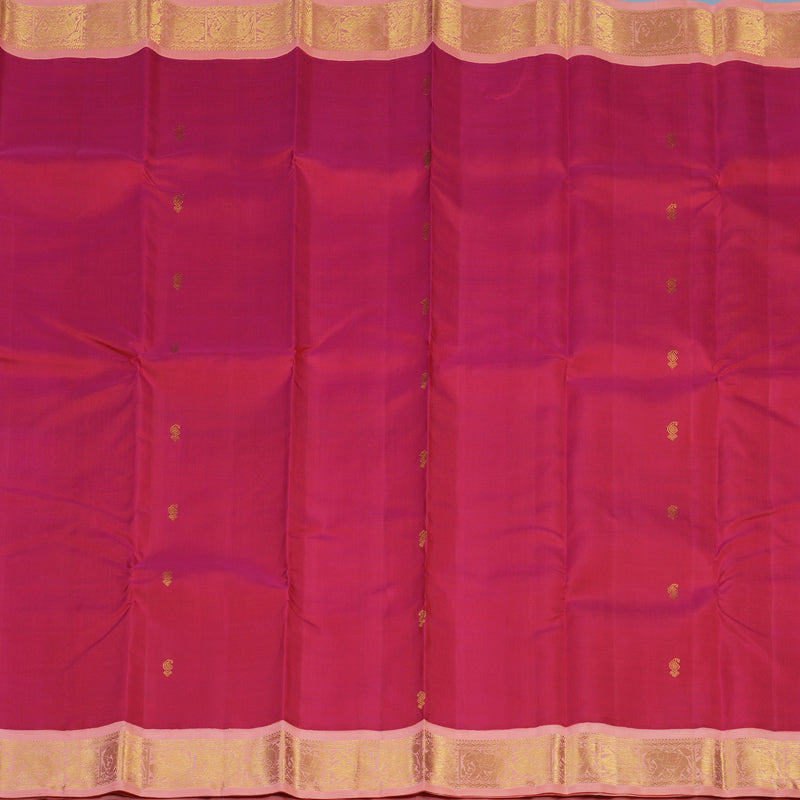 Hayagrivas Handloom Pink Kanjivaram Silk Saree with Peach Pink Border KBE2368B5-1