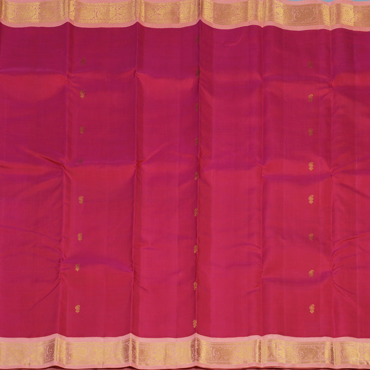 Hayagrivas Handloom Pink Kanjivaram Silk Saree with Peach Pink Border KBE2368B5-1