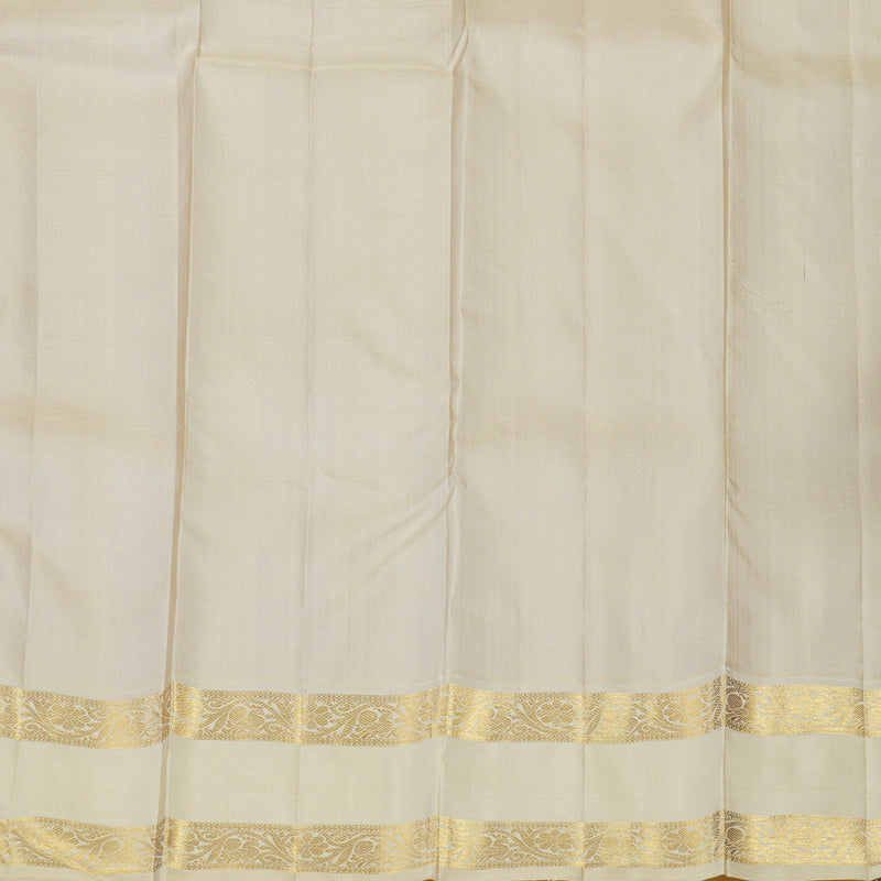 Hayagrivas Handloom Crimson Red Kanjivaram Silk Saree with Half-White Border KBE2368B5-3