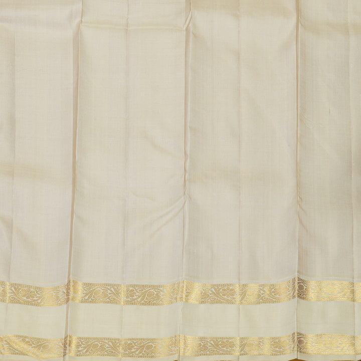 Hayagrivas Handloom Crimson Red Kanjivaram Silk Saree with Half-White Border KBE2368B5-3