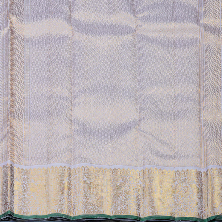 Hayagrivas Handloom Orangish-Pink Kanjivaram Silk Saree with Lilac Border KBE2369B3-1