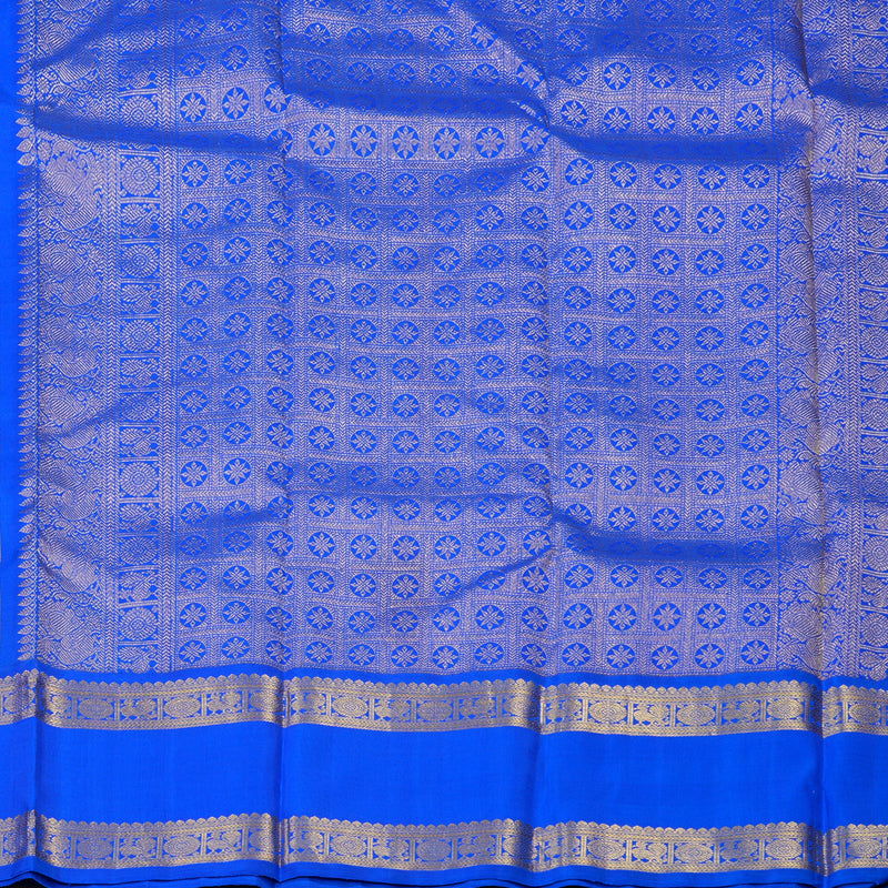 Hayagrivas Handloom Red Kanjivaram Silk Saree with MS Blue Border KBE2373B1-1