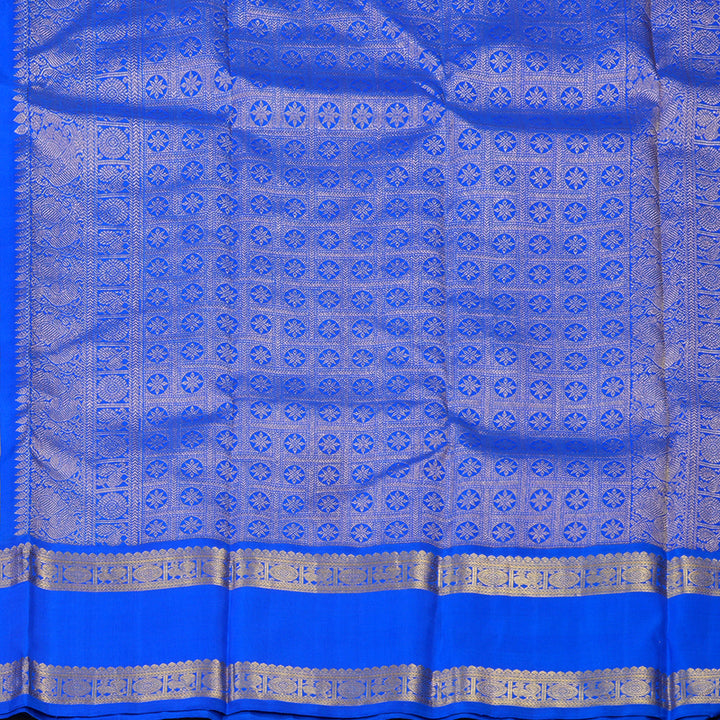 Hayagrivas Handloom Red Kanjivaram Silk Saree with MS Blue Border KBE2373B1-1