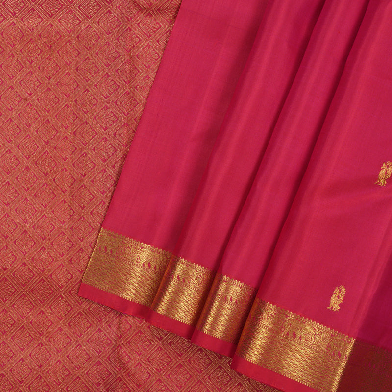 Hayagrivas Handloom Pink Kanjivaram Silk Saree KBE2374B1-9