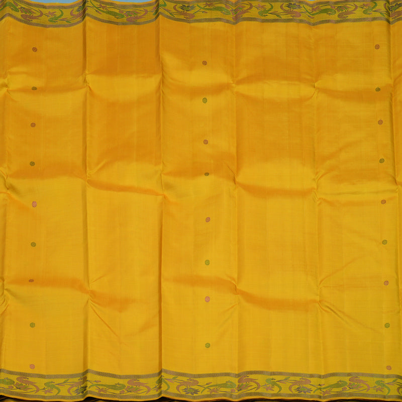 Hayagrivas Handloom Yellow Kanjivaram Silk Saree KBE2374B3-1