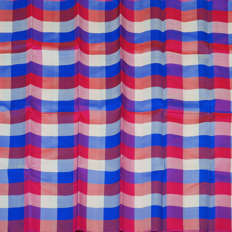 Hayagrivas Handloom Multicolour Checks Kanjivaram Silk Saree KBE2379B1-1