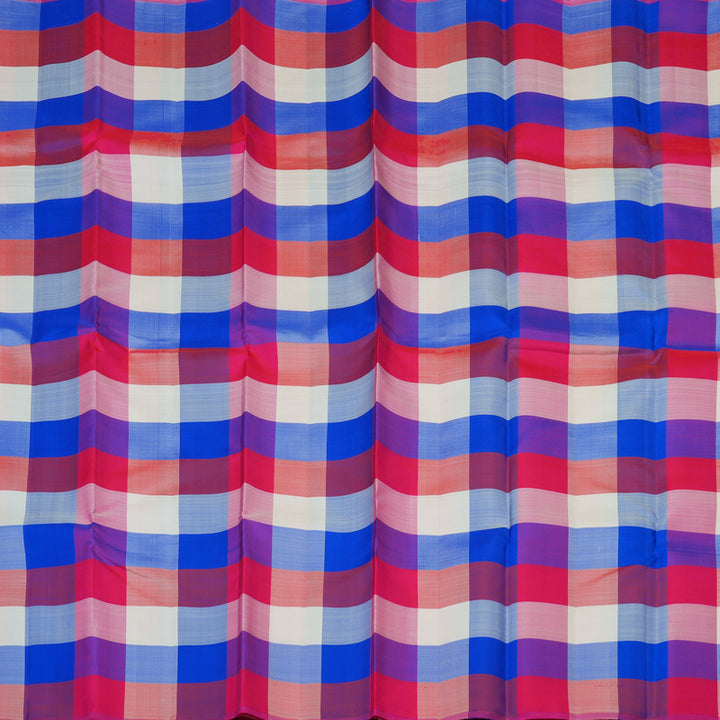 Hayagrivas Handloom Multicolour Checks Kanjivaram Silk Saree KBE2379B1-1