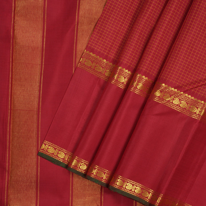 Hayagrivas Handloom Maroon Kanjivaram Silk Saree KBE237D5-1