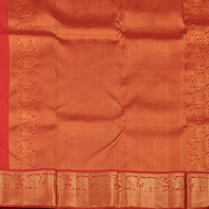 Hayagrivas Handloom Bottle Green Kanjivaram Silk Saree with Red Border KBE2380B1-2