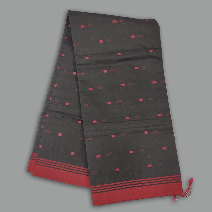 Hayagrivas Black Pure Cotton Saree KBE2383B3-4