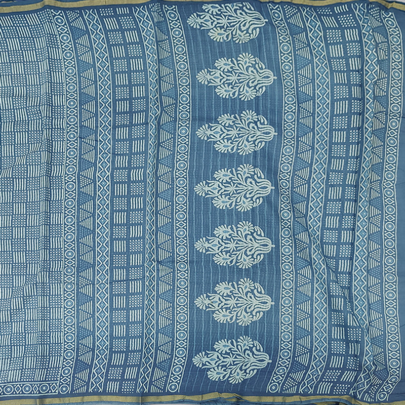 Hayagrivas Blue Fancy Cotton Saree KBE2383B5-8