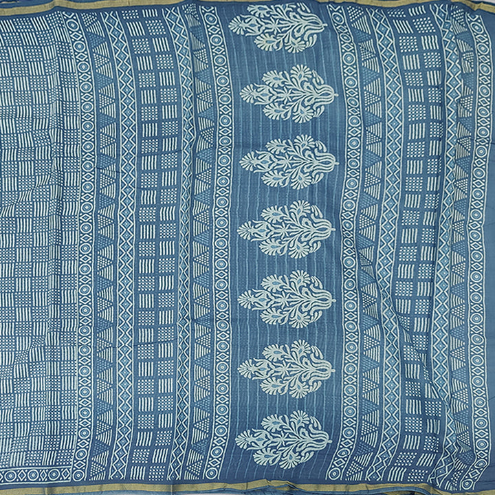 Hayagrivas Blue Fancy Cotton Saree KBE2383B5-8