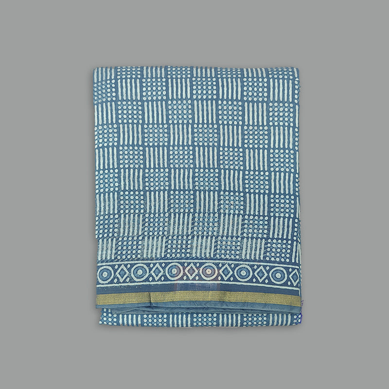Hayagrivas Blue Fancy Cotton Saree KBE2383B5-8