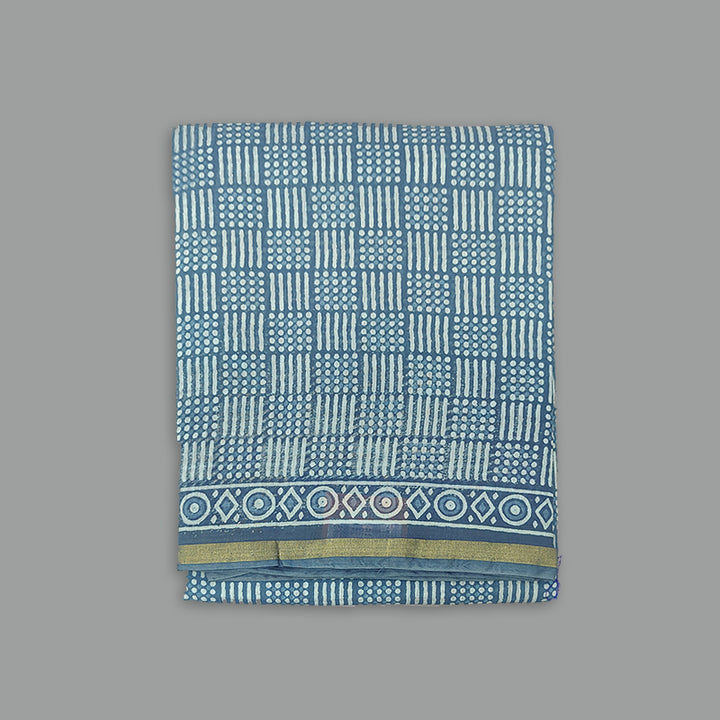 Hayagrivas Blue Fancy Cotton Saree KBE2383B5-8