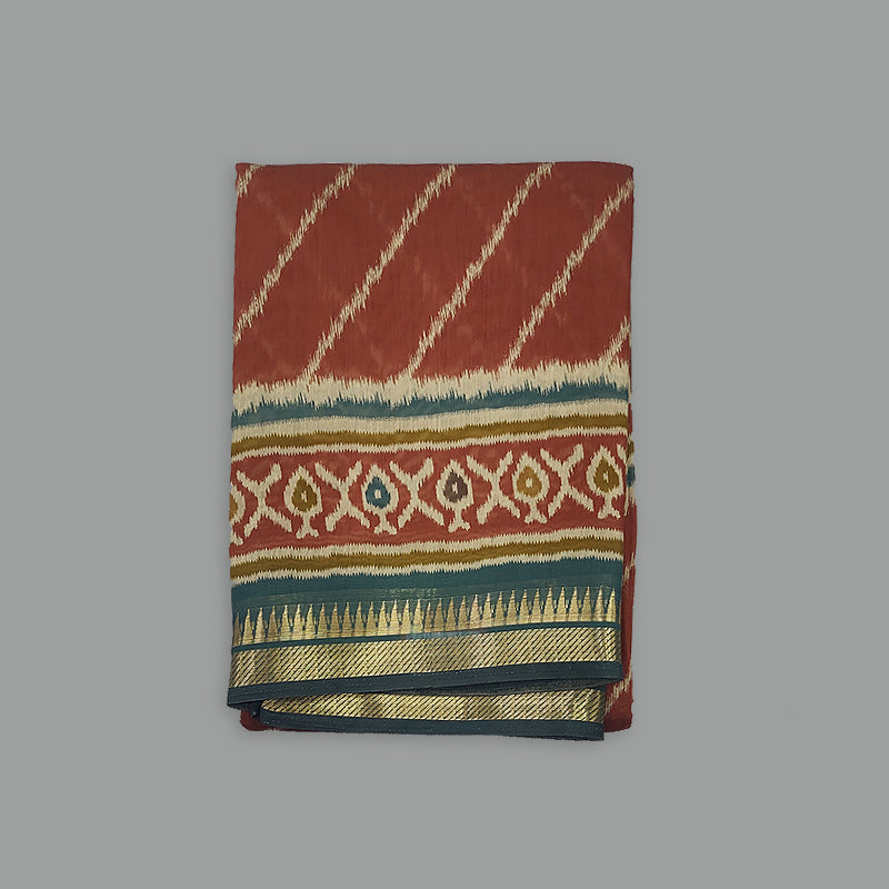 Hayagrivas Rust Red Fancy Cotton Saree KBE2383B6-10