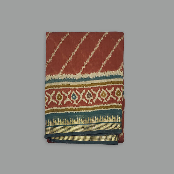 Hayagrivas Rust Red Fancy Cotton Saree KBE2383B6-10