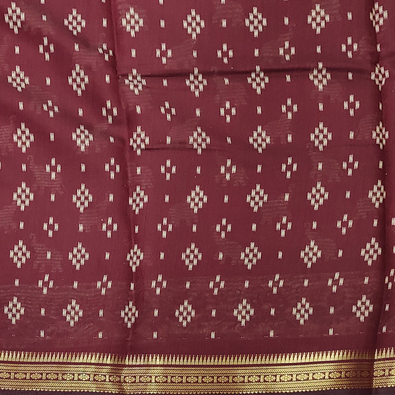 Hayagrivas Deep Maroon Fancy Cotton Saree KBE2383B6-3